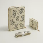 1. Ladies Zip Around Wallet Comes with Long Strap Mini Pocket Size Wallet three parts off white color