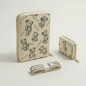 1. Ladies Zip Around Wallet Comes with Long Strap Mini Pocket Size Wallet three parts off white color
