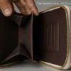 2. Ladies Zip Around Wallet Comes with Long Strap Mini Pocket Size Wallet Inner view two sections one for cards and cash and other for mobile phone