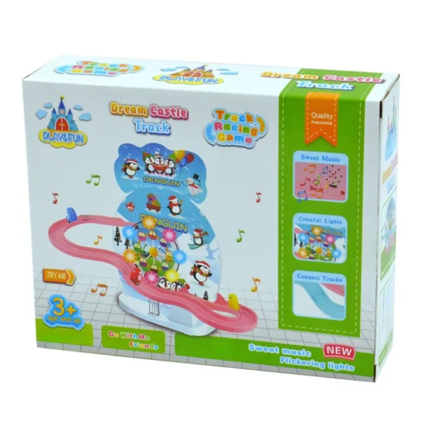 3 Electric Sliding Penguin Track Toy Playset for Kids - Dream Castle Track