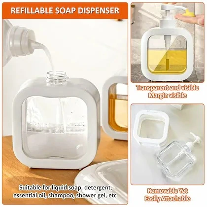 300ml Soap Dispenser Bottles Refillable Shampoo Shower Gel Liquid Soap Container Empty Lotion Bottles Hand Pump Soap Dispenser multi purpose and functions