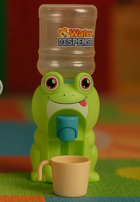 4. Kids Pretend Play Water Mini Dispenser with Cup – Green frog