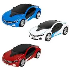 Limit Spray & Smoke Function Rechargeable Remote Control High Speed 3D Famous Car With Lights And Left Right Turn Option blue