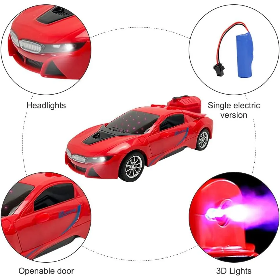 Limit Spray & Smoke Function Rechargeable rc High Speed 3D Famous Car With Lights And Left Right Turn Option blue 4