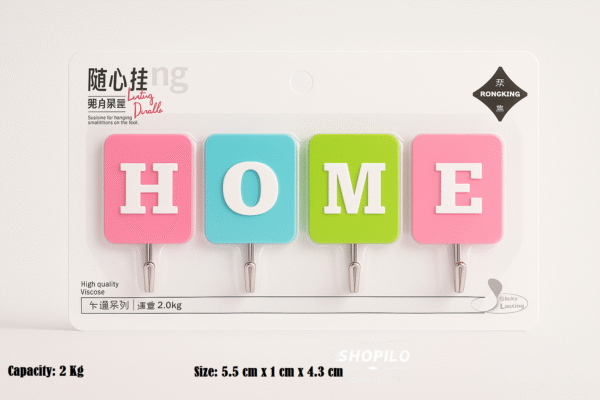 Home Wall Hooks for Hanging Keys - Strong Adhesive Steel Hooks - 4 Pieces - 2 Kg Capacity - Multipurpose - PunchScrew Free full picture