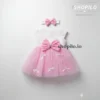 1 Baby Girl Pink Party Dress Newborn to Infant Gift Box 5 pieces 1 size only frock view (1)