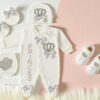 1 Newborn Baby Girl Gift Set 5 Piece Princess Outfit – Crown Design full set