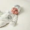 2 4 Newborn Baby Girl Gift Set 5 Piece Princess Outfit – Crown Design mittons pair how it looks