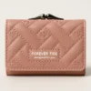 3 Cute & Stylish Mini Wallet for Women - Trifold - Multi Cards Holder, Cash Section, Keys beige color