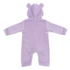 4 MICHLEY Flannel Baby Jumpsuit – Double Zipper Cute Animal Romper for Girls, Autumn & Winter Outfit backside