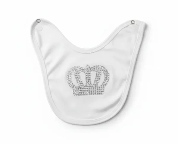 6 Newborn Baby Girl Gift Set 5 Piece Princess Outfit – Crown Design bib