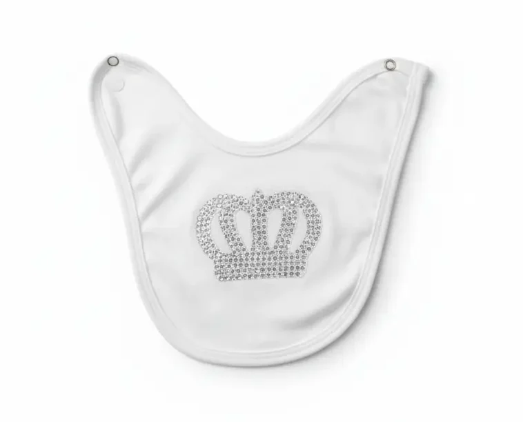 6 Newborn Baby Girl Gift Set 5 Piece Princess Outfit – Crown Design bib
