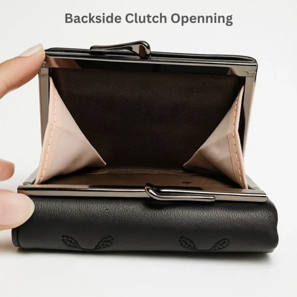 7 Cute & Stylish Mini Wallet for Women - Trifold - Multi Cards Holder, Cash Section, Keys back clutch side openning