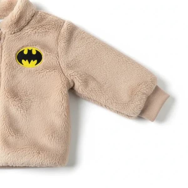 Adorable Flannel Baby Jacket with Hood & Ears – Batman Logo for Boys & Girls