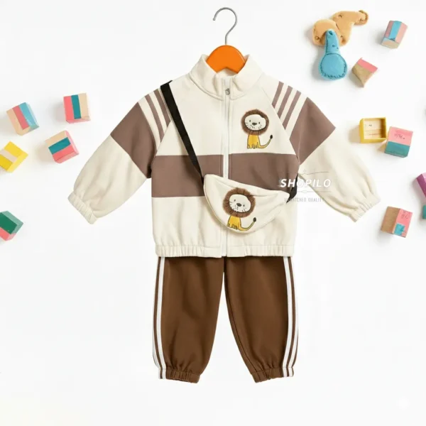Adorable Imported Tracksuit Set – Lion Cub Theme - 4-Piece