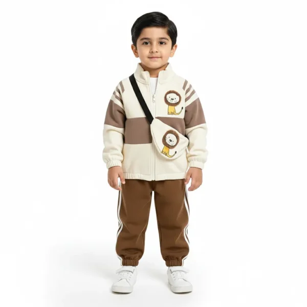 Adorable Imported Tracksuit Set – Lion Cub Theme - 4-Piece how it looks