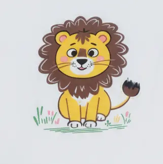 Adorable Imported Tracksuit Set – Lion Cub Theme - 4-Piece lion cub closeup