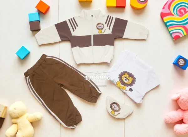 Adorable Imported Tracksuit Set – Lion Cub Theme - 4-Piece second image set