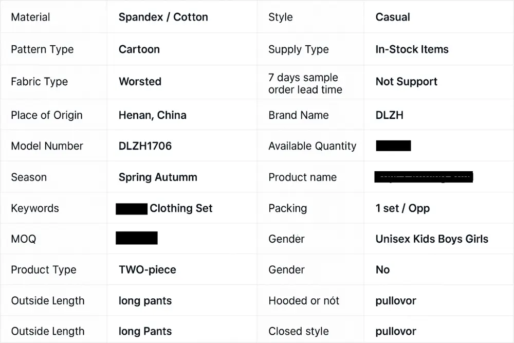 Autumn Korean Girls Polka Dot Sweat Shirt & Denim Jeans Set – Cotton Top Outfit description table from supplier