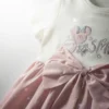 Hone Baby Smile Frock for Girls – Adorable Pink Party Dress, Knee Length, Cotton Blend Outfit bow view