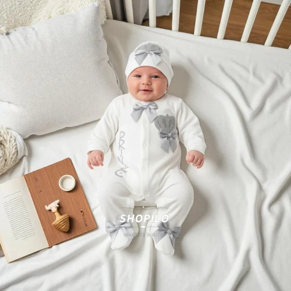Newborn Baby Boy Gift Set LS 5 Piece Prince Outfit – Turkish Style how it looks