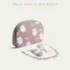 Women’s Semi-Circular Zip Wallet with 4 Compartments - 4 PCS Handbag, Strap, Chain & Bear beige color frontside