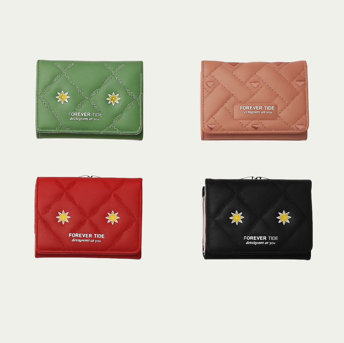 main image Cute & Stylish Mini Wallet for Women - Trifold - Multi Cards Holder, Cash Section, Keys 4 colors-Photoroom