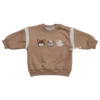 Imported Baby Bear Accent Winter Tracksuit for Infants 2 Piece - Brown Color SHIRT only