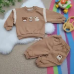 Imported Baby Bear Accent Winter Tracksuit for Infants 2 Piece - Brown Color main featured image