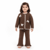 Imported Baby Girl Winter Suit with Bows - Brown – Full Sleeves Two-Piece Outfit how it looks (1)