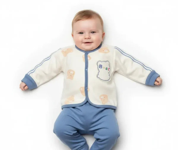 Imported Baby Winter Suit Bear Accent – 2 Piece Warm Outfit Set how it looks