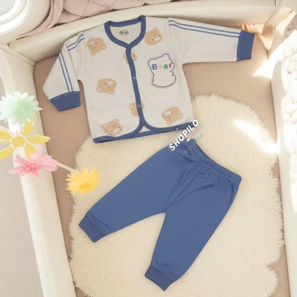 Imported Baby Winter Suit Bear Accent – 2 Piece Warm Outfit Set main featured image