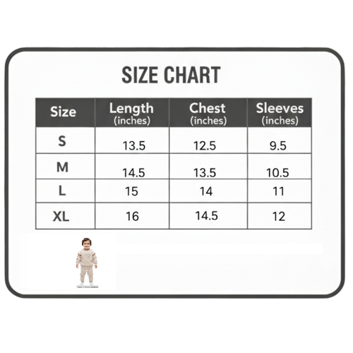 Imported Knitted Dino Sweater & Pants Set for Toddlers – Warm Winter Outfit size chart