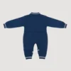 Imported Knitted Winter Baby Romper – Woolen Jumpsuit Blue - Cute Teddy Patch backside view