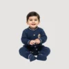 Imported Knitted Winter Baby Romper – Woolen Jumpsuit Blue - Cute Teddy Patch how it looks