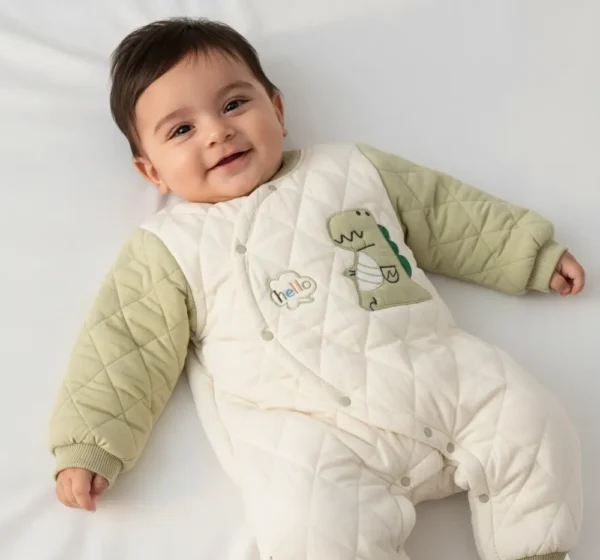 Imported Parachute Baby Romper for Winter – Cute Dino Design how it looks