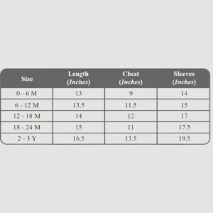 Imported Sweater & Pajama Set for Winter – Bell Bottom Outfit size guide chart table