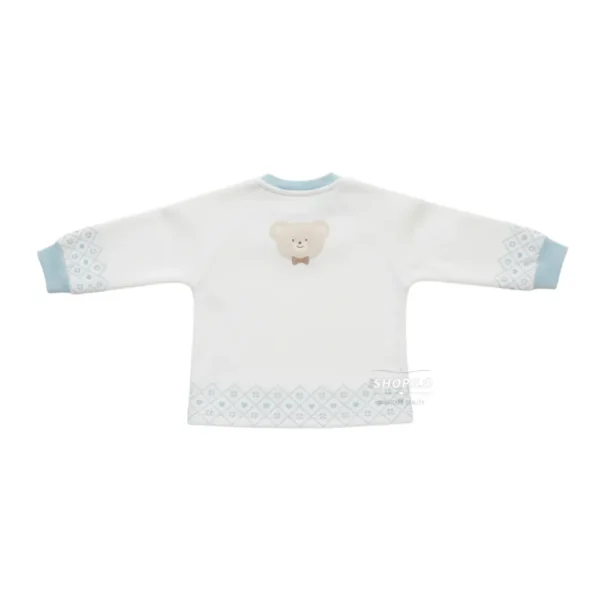 Imported Top and Pajama Outfit for Winter - Soft Velvet Feel - Bear Accent shirt view backside