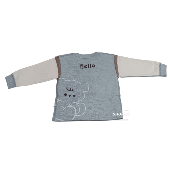 Imported Winter Tracksuit for Boys – Coffee Bear Design - 2 Piece Outfit shirt backside