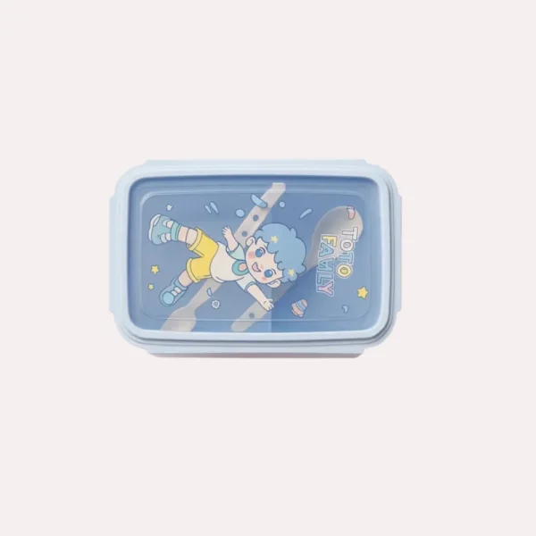 toto family lunch box for school going kids or children in light blue color 4 piece