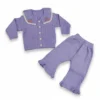 Baby Girl Cherry Collar Sweater & Pants Set – Soft Winter Outfit purple variation