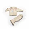 Baby Girl Cherry Collar Sweater & Pants Set – Soft Winter Outfit yellow variation