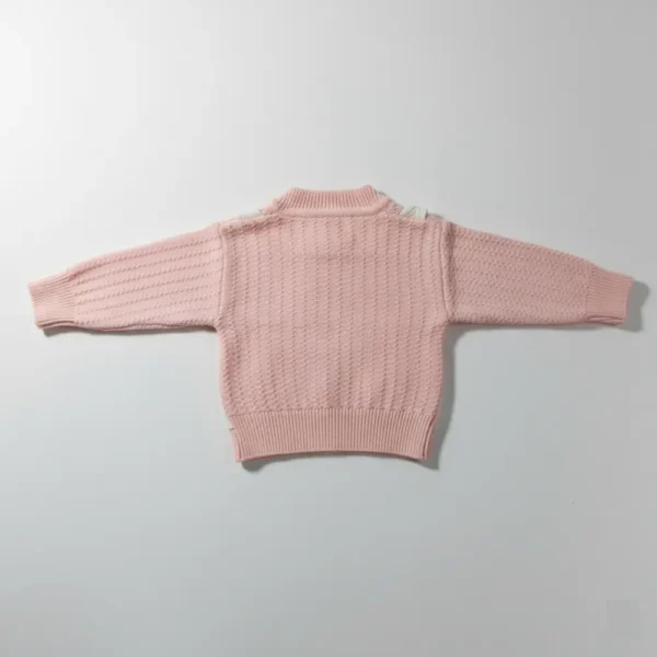 Imported Knitted 2-Piece Outfit for Winter – White Top & Frill Pants Set shirt backside