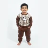 Imported Winter Tracksuit with Panda Patch for Boys how it looks dark brown