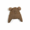 Knitted Winter Cap Available in 4 Colors - Cute Teddy Ear dark brown backside