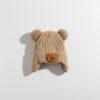 Knitted Winter Cap Available in 4 Colors - Cute Teddy Ear light brown front