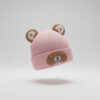 Knitted Winter Cap - Baby Bear Ears – 6 Colors - Imported light pink variation