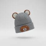 Knitted Winter Cap - Baby Bear Ears – 6 Colors - Imported silver variation