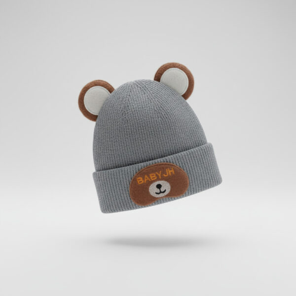 Knitted Winter Cap - Baby Bear Ears – 6 Colors - Imported silver variation