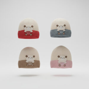 Lovely Bear Knitted Winter Imported Cap – 4 Colors variations